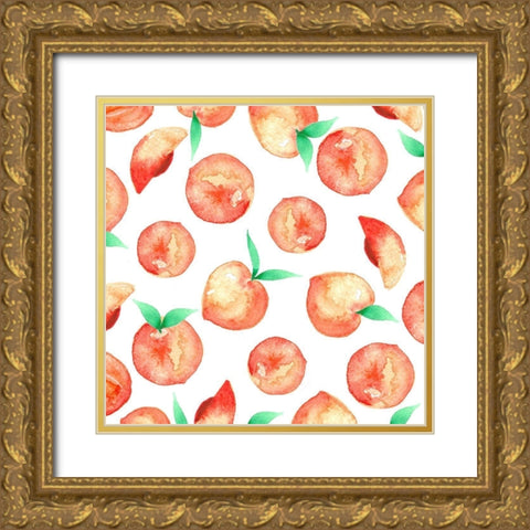 Peach Pattern Gold Ornate Wood Framed Art Print with Double Matting by Tyndall, Elizabeth