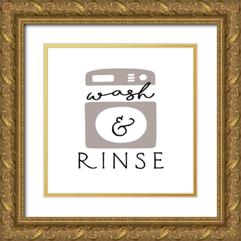 Wash and Rinse Gold Ornate Wood Framed Art Print with Double Matting by Tyndall, Elizabeth