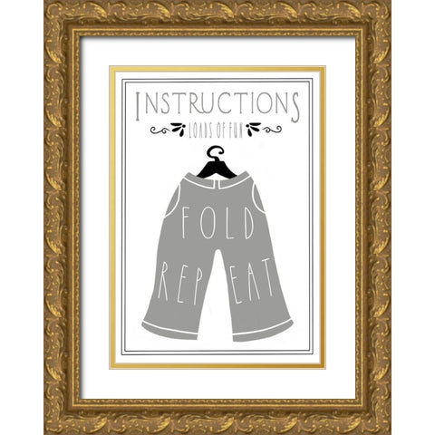 Laundry Pants Gold Ornate Wood Framed Art Print with Double Matting by Tyndall, Elizabeth