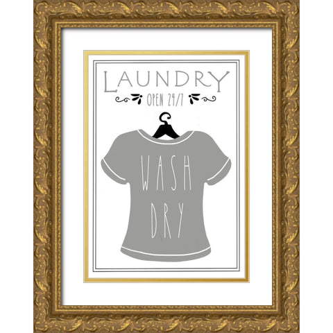 Laundry Shirt Gold Ornate Wood Framed Art Print with Double Matting by Tyndall, Elizabeth