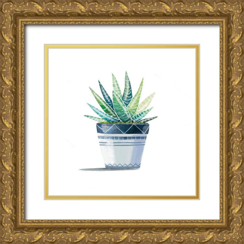 Aloe Plant Gold Ornate Wood Framed Art Print with Double Matting by Tyndall, Elizabeth