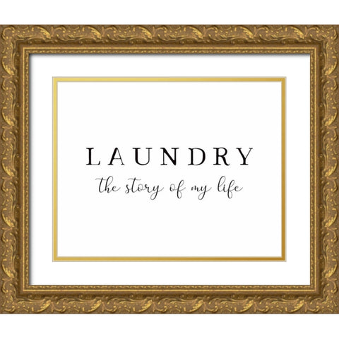 Laundry Gold Ornate Wood Framed Art Print with Double Matting by Tyndall, Elizabeth