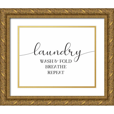 Laundry Repeat Gold Ornate Wood Framed Art Print with Double Matting by Tyndall, Elizabeth