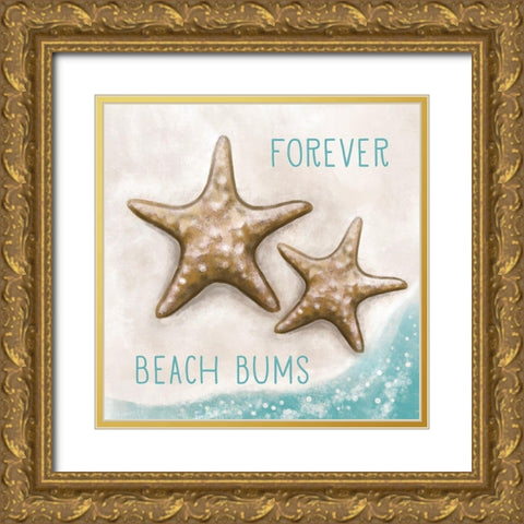 Forever Beach Bums Gold Ornate Wood Framed Art Print with Double Matting by Tyndall, Elizabeth