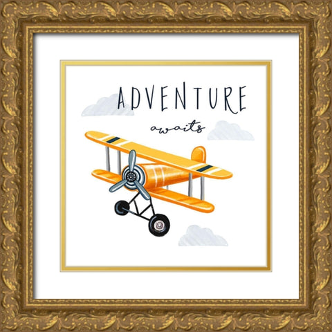 Adventure Awaits Gold Ornate Wood Framed Art Print with Double Matting by Tyndall, Elizabeth