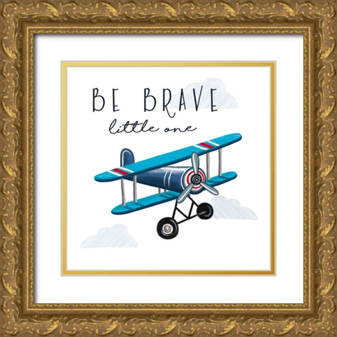 Be Brave Gold Ornate Wood Framed Art Print with Double Matting by Tyndall, Elizabeth