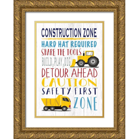 Construction Zone Gold Ornate Wood Framed Art Print with Double Matting by Tyndall, Elizabeth