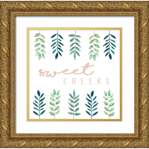 Sweet Cheeks Gold Ornate Wood Framed Art Print with Double Matting by Tyndall, Elizabeth