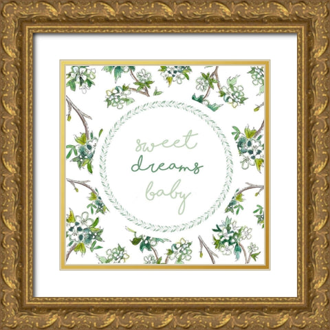 Sweet Dreams Baby Gold Ornate Wood Framed Art Print with Double Matting by Tyndall, Elizabeth
