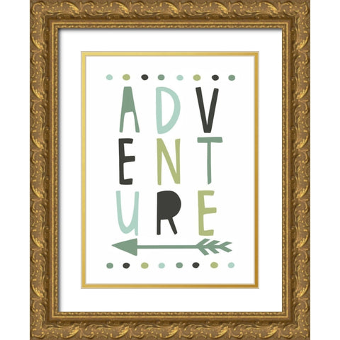 Green Adventures Gold Ornate Wood Framed Art Print with Double Matting by Tyndall, Elizabeth