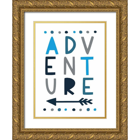Blue Adventures Gold Ornate Wood Framed Art Print with Double Matting by Tyndall, Elizabeth