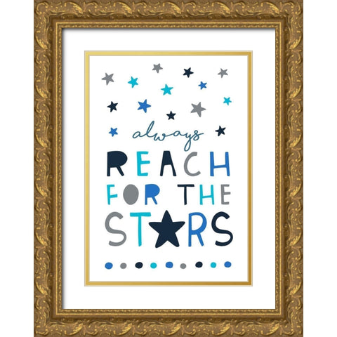 Reach for the Stars Gold Ornate Wood Framed Art Print with Double Matting by Tyndall, Elizabeth