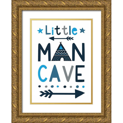 Little Man Cave Gold Ornate Wood Framed Art Print with Double Matting by Tyndall, Elizabeth