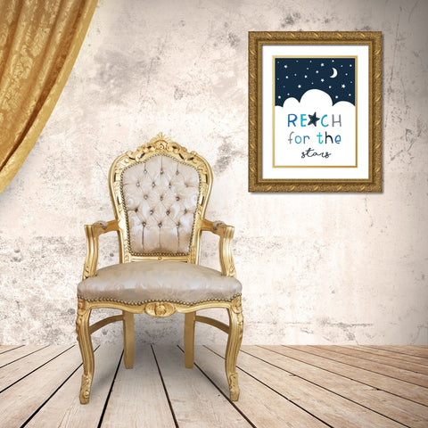 Reach for the Stars Gold Ornate Wood Framed Art Print with Double Matting by Tyndall, Elizabeth