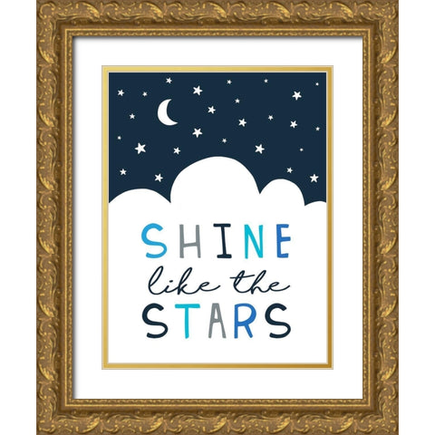 Shine Like the Stars Gold Ornate Wood Framed Art Print with Double Matting by Tyndall, Elizabeth