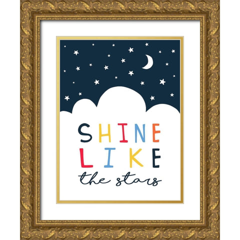 Shine Like the Stars Gold Ornate Wood Framed Art Print with Double Matting by Tyndall, Elizabeth