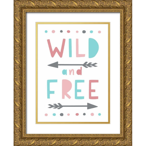 Wild and Free Gold Ornate Wood Framed Art Print with Double Matting by Tyndall, Elizabeth