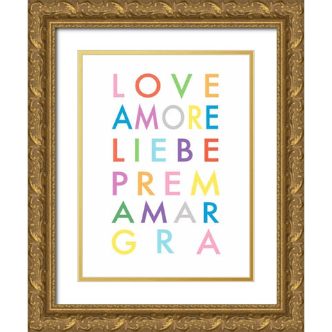 Love Languages Gold Ornate Wood Framed Art Print with Double Matting by Tyndall, Elizabeth