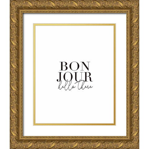 Bonjour Gold Ornate Wood Framed Art Print with Double Matting by Tyndall, Elizabeth