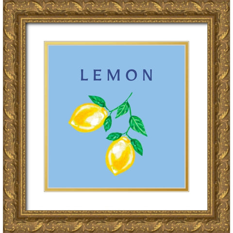 Hanging Lemons Gold Ornate Wood Framed Art Print with Double Matting by Tyndall, Elizabeth