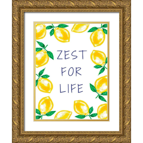 Zest for Life Gold Ornate Wood Framed Art Print with Double Matting by Tyndall, Elizabeth