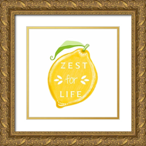 Zest for Life Gold Ornate Wood Framed Art Print with Double Matting by Tyndall, Elizabeth