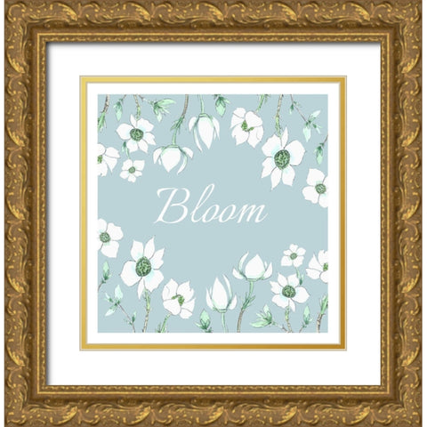 Bloom Gold Ornate Wood Framed Art Print with Double Matting by Tyndall, Elizabeth