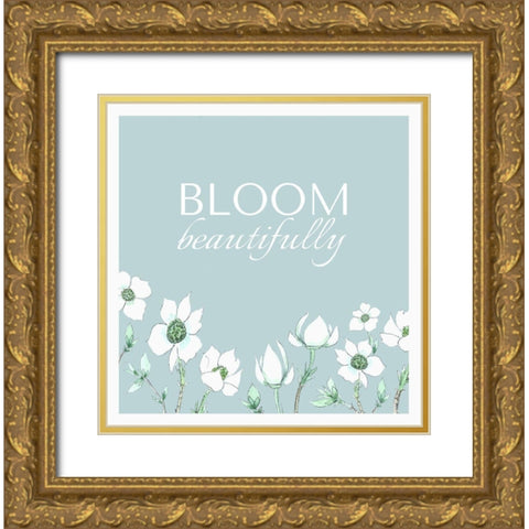 Bloom Beautifully Gold Ornate Wood Framed Art Print with Double Matting by Tyndall, Elizabeth