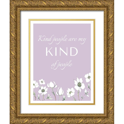 Kind People Gold Ornate Wood Framed Art Print with Double Matting by Tyndall, Elizabeth