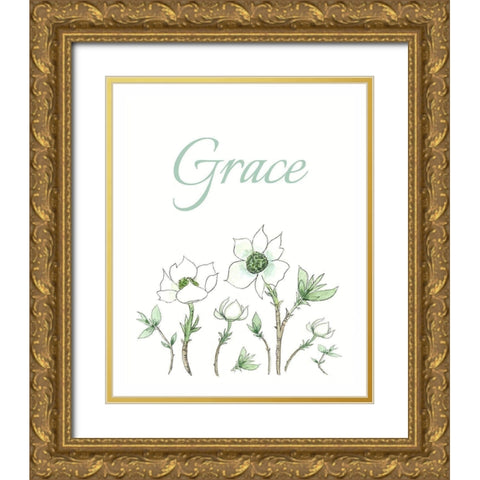 Grace Gold Ornate Wood Framed Art Print with Double Matting by Tyndall, Elizabeth