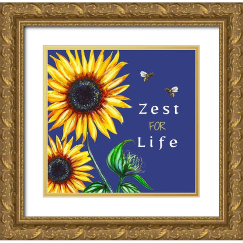 Zest for Life Gold Ornate Wood Framed Art Print with Double Matting by Tyndall, Elizabeth