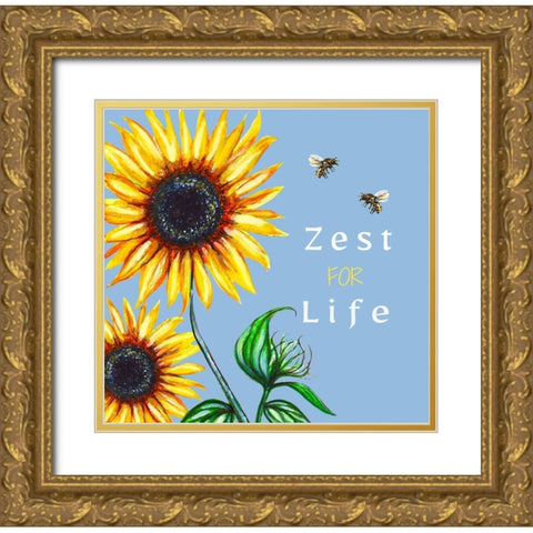 Zest for Life Gold Ornate Wood Framed Art Print with Double Matting by Tyndall, Elizabeth