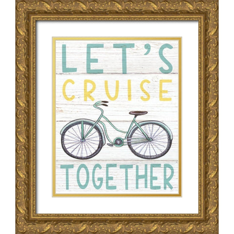 Lets Cruise Gold Ornate Wood Framed Art Print with Double Matting by Tyndall, Elizabeth