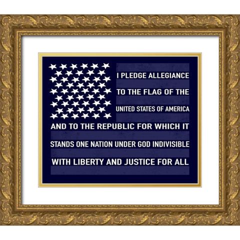 Pledge Allegiance Gold Ornate Wood Framed Art Print with Double Matting by Tyndall, Elizabeth