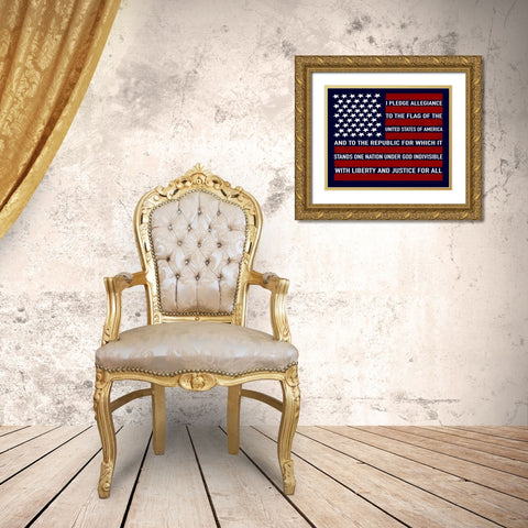 Pledge Allegiance Gold Ornate Wood Framed Art Print with Double Matting by Tyndall, Elizabeth