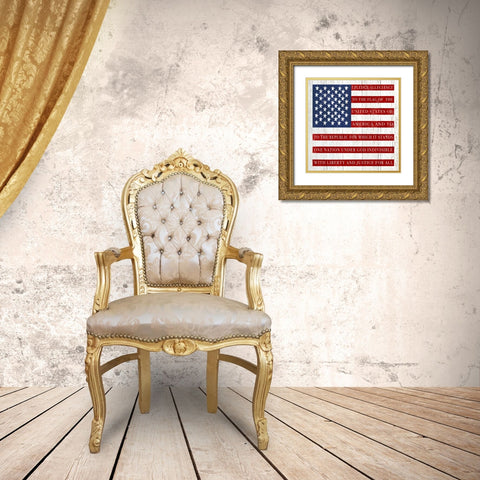 Pledge Allegiance Gold Ornate Wood Framed Art Print with Double Matting by Tyndall, Elizabeth