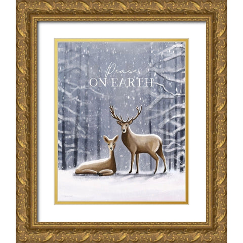 Peace on Earth Gold Ornate Wood Framed Art Print with Double Matting by Tyndall, Elizabeth