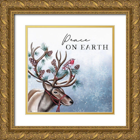 Peace on Earth Gold Ornate Wood Framed Art Print with Double Matting by Tyndall, Elizabeth