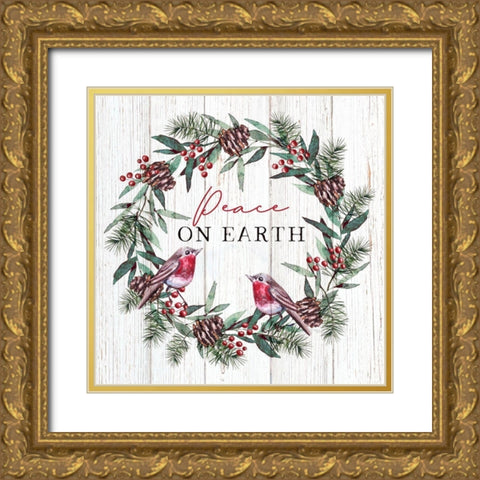 Peace on Earth Gold Ornate Wood Framed Art Print with Double Matting by Tyndall, Elizabeth