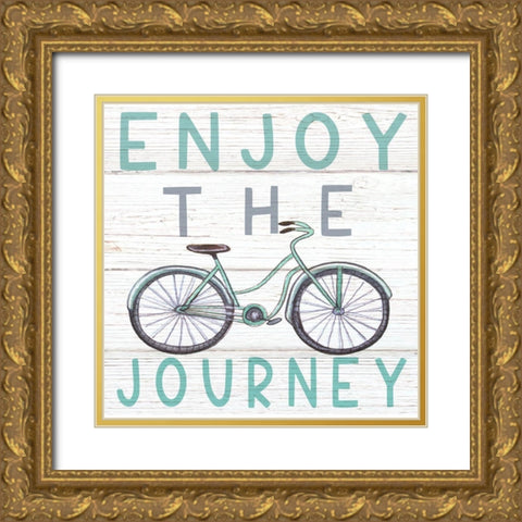 Enjoy the Journey Gold Ornate Wood Framed Art Print with Double Matting by Tyndall, Elizabeth