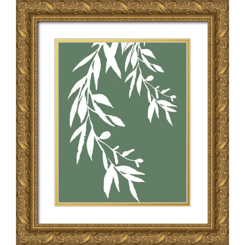 Leaves I Gold Ornate Wood Framed Art Print with Double Matting by Tyndall, Elizabeth