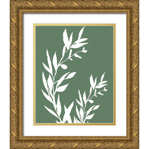 Leaves II Gold Ornate Wood Framed Art Print with Double Matting by Tyndall, Elizabeth