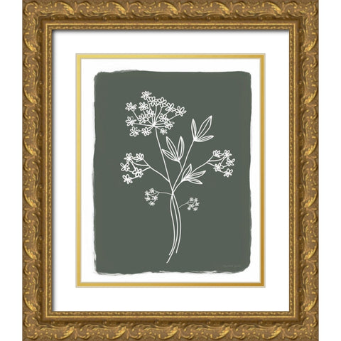 Green Botanical I Gold Ornate Wood Framed Art Print with Double Matting by Tyndall, Elizabeth