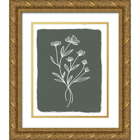 Green Botanical II Gold Ornate Wood Framed Art Print with Double Matting by Tyndall, Elizabeth