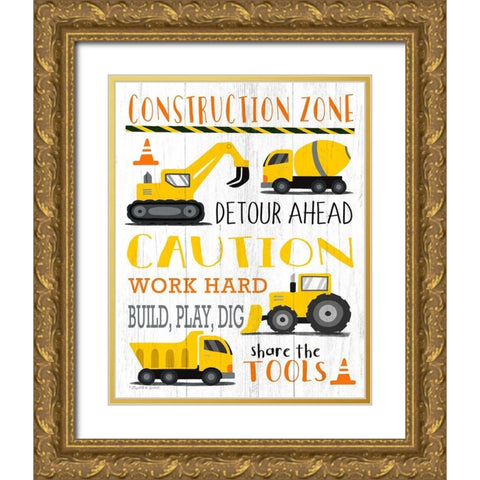 Construction Zone Gold Ornate Wood Framed Art Print with Double Matting by Tyndall, Elizabeth