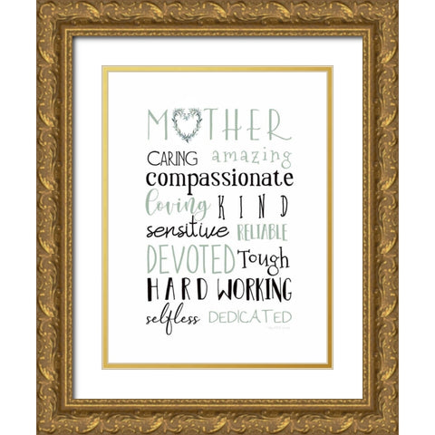 Mother Gold Ornate Wood Framed Art Print with Double Matting by Tyndall, Elizabeth