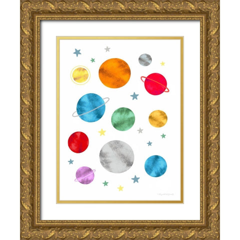 Planets Gold Ornate Wood Framed Art Print with Double Matting by Tyndall, Elizabeth