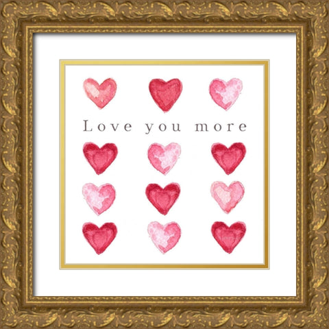 Love You More Gold Ornate Wood Framed Art Print with Double Matting by Tyndall, Elizabeth