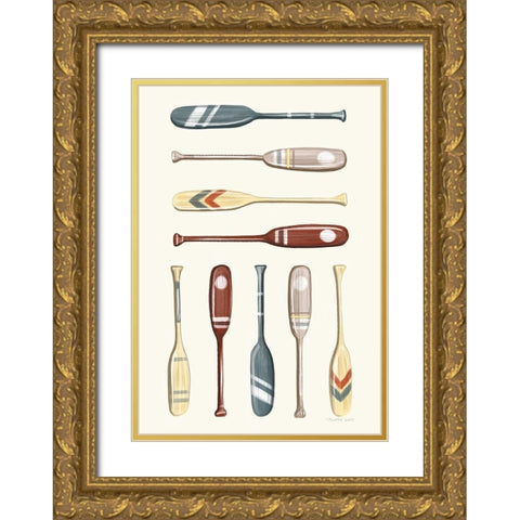 Oar Collection II Gold Ornate Wood Framed Art Print with Double Matting by Tyndall, Elizabeth