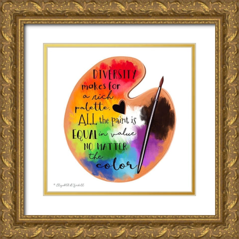 Colors of Diversity Gold Ornate Wood Framed Art Print with Double Matting by Tyndall, Elizabeth